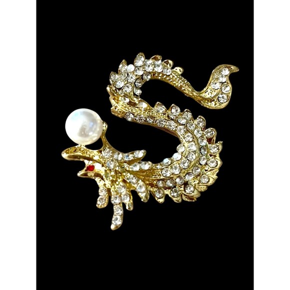 Chinese Style Dragon Brooch for New Year - Creative Rhinestone Pin Accessory ... - Picture 2 of 5